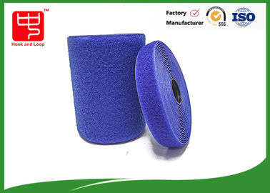 Materiale a risvolto adesivo del nylon del nastro del ciclo e del gancio su misura blu 100%